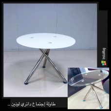 طاولة اجتماعات دائرية زجاج